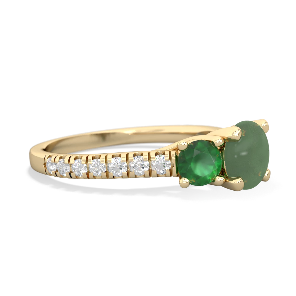 Jade Pave Trellis 14K Yellow Gold ring R5500