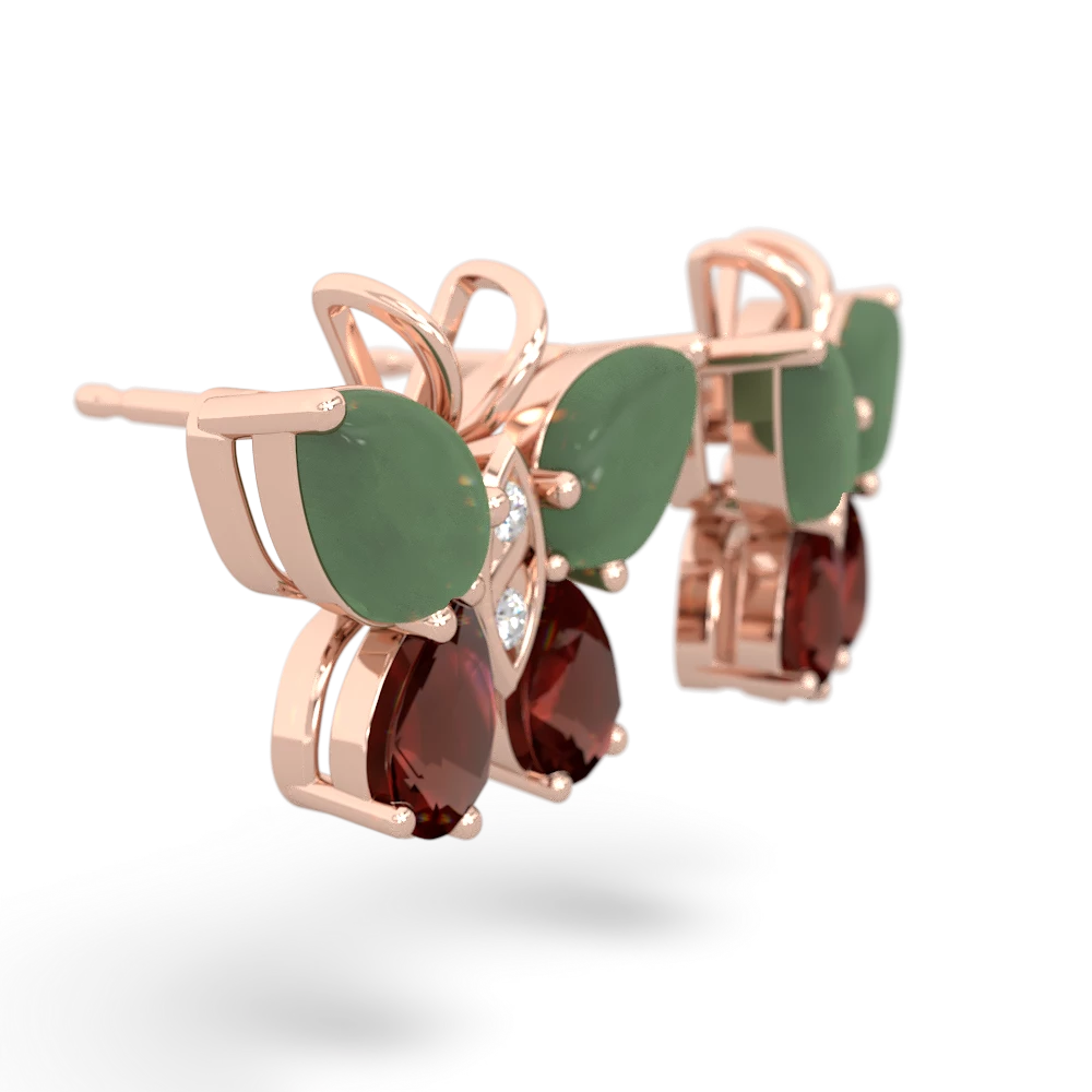 Jade Butterfly 14K Rose Gold earrings E2215