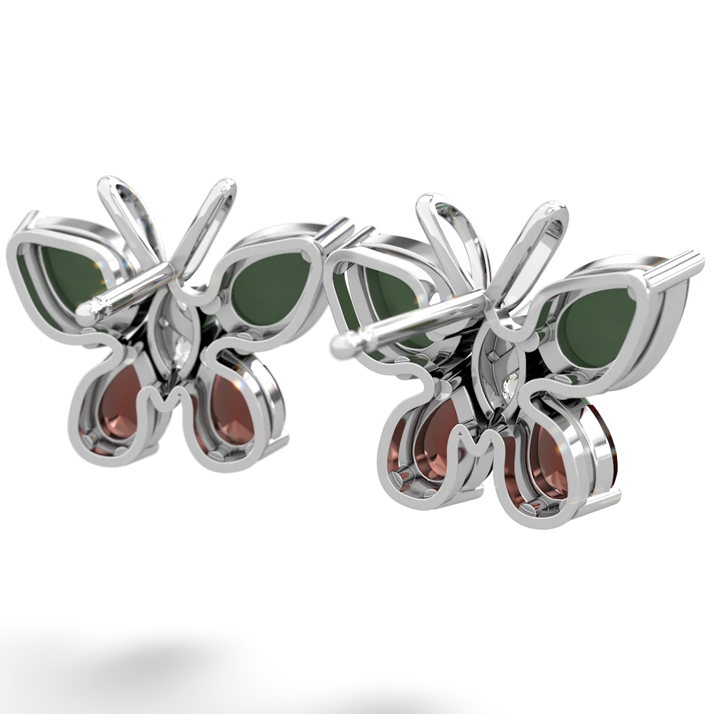 Jade Butterfly 14K White Gold earrings E2215