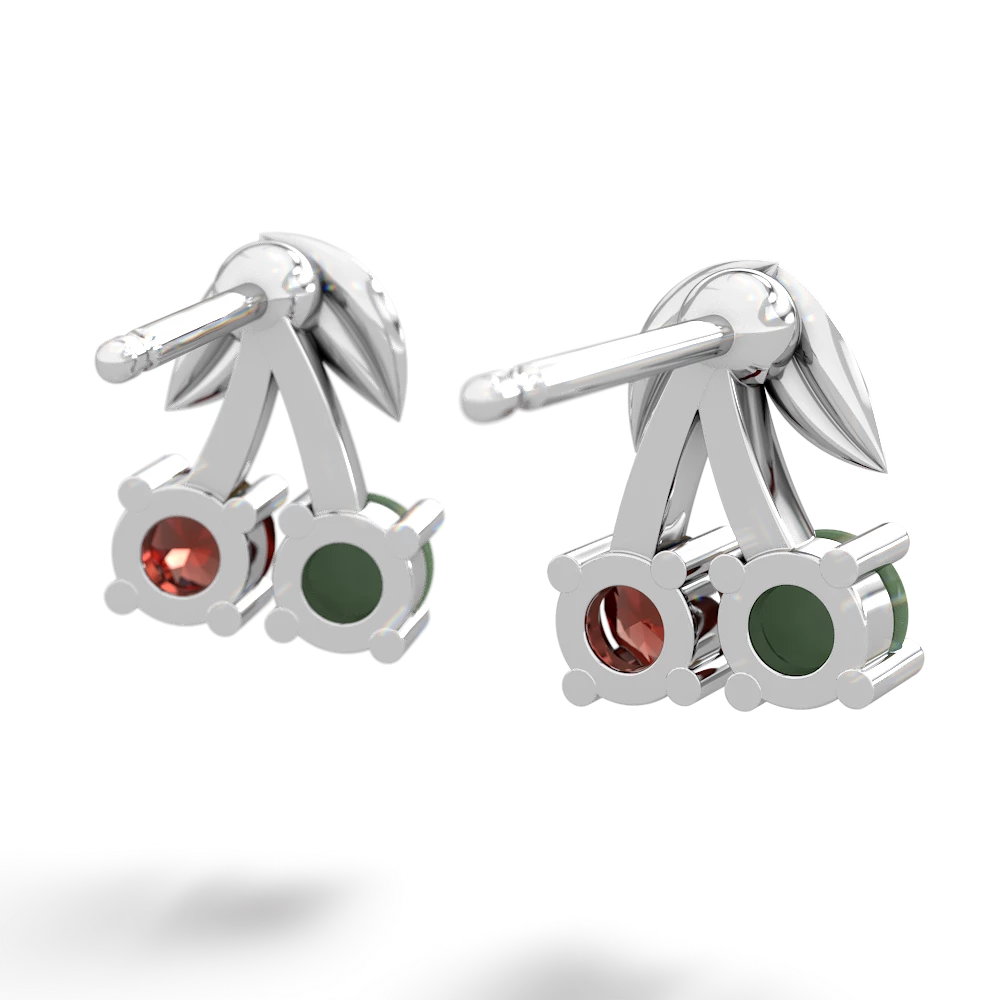 Jade Sweet Cherries 14K White Gold earrings E7001