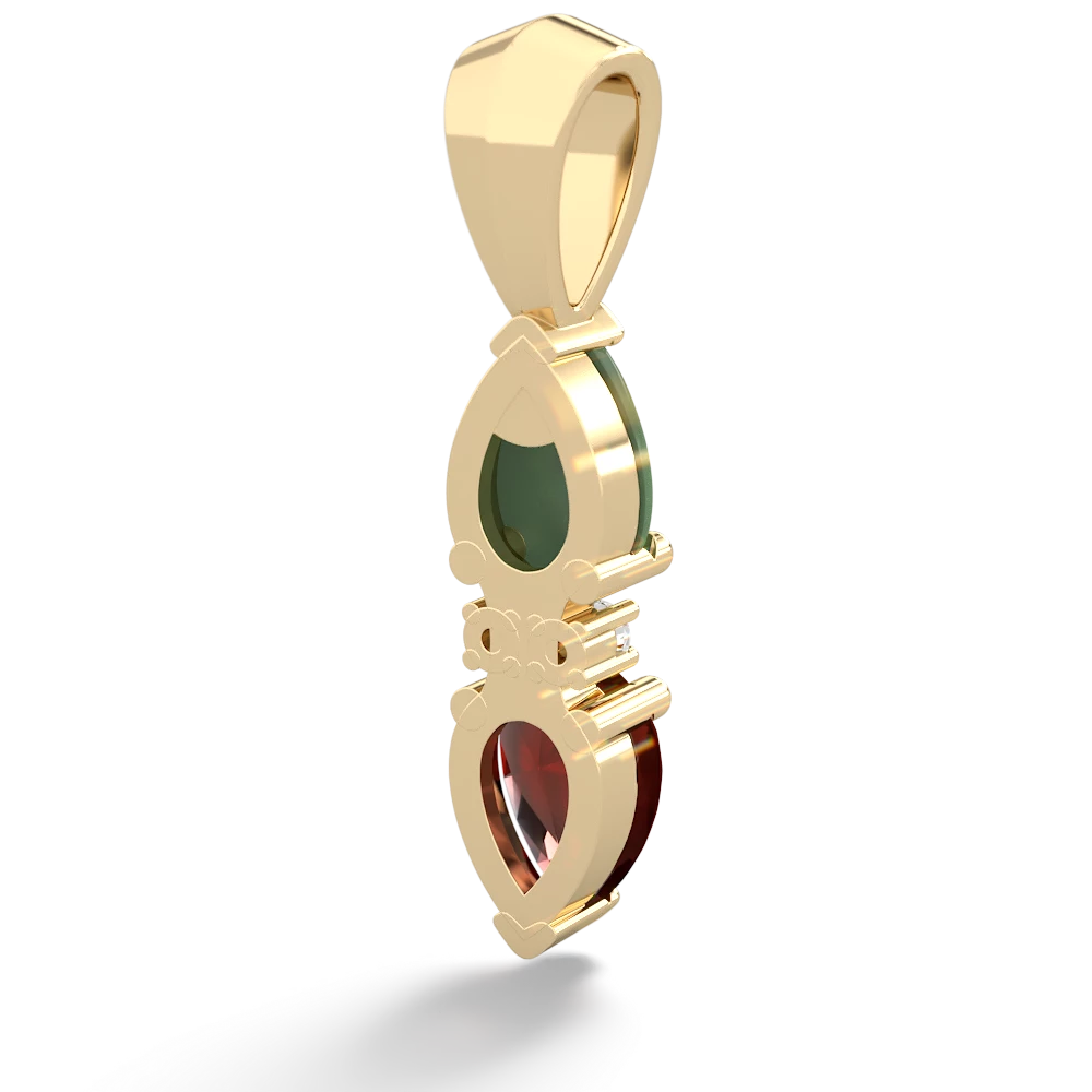 Jade Bowtie Drop 14K Yellow Gold pendant P0865