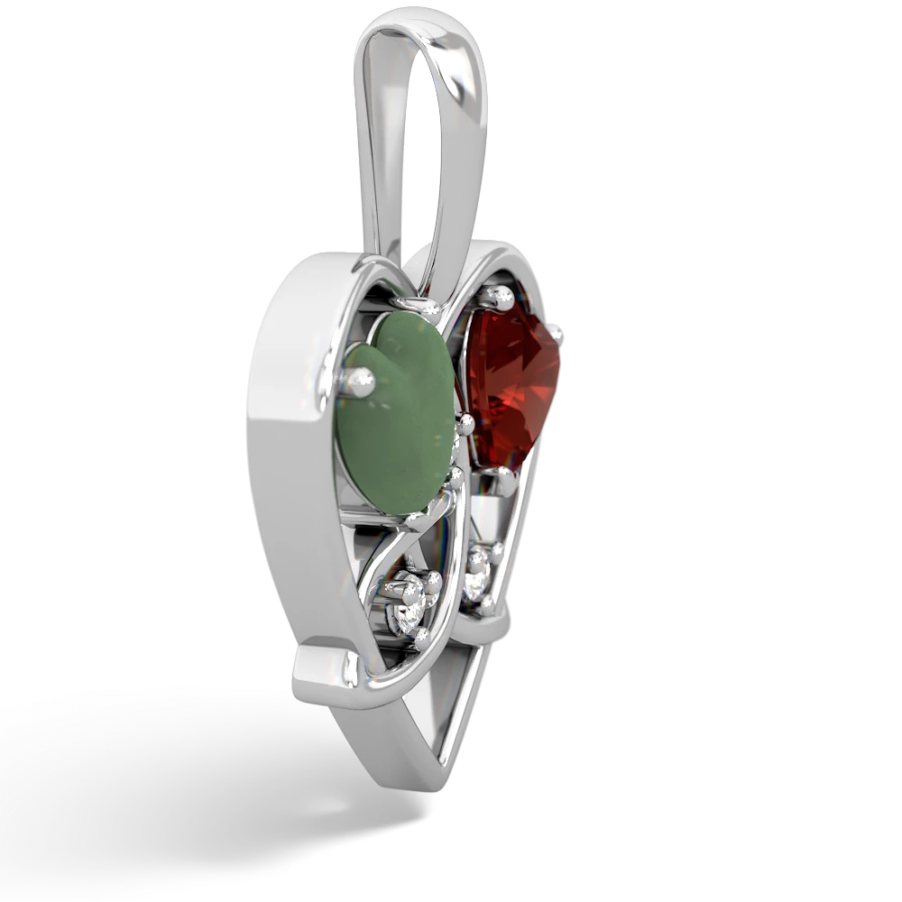 Jade Celtic Trinity Heart 14K White Gold pendant P5331