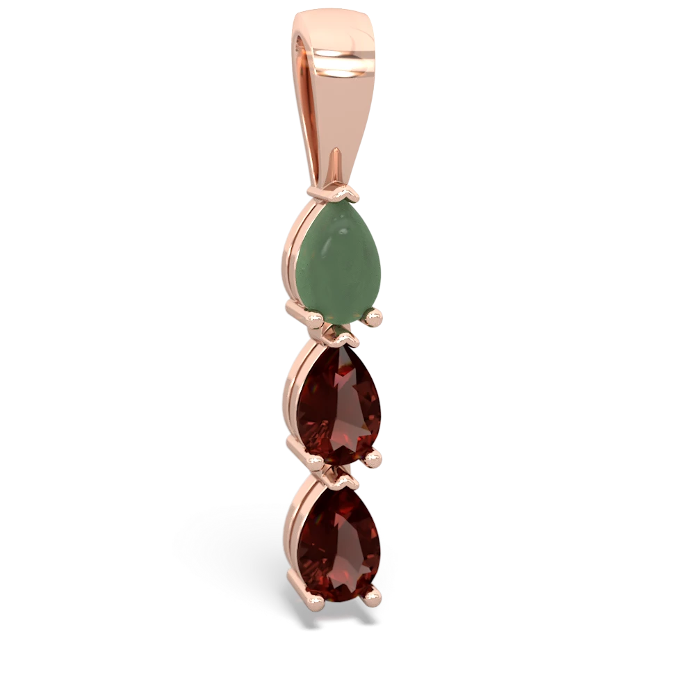 Jade Dew Drops 14K Rose Gold pendant P2251