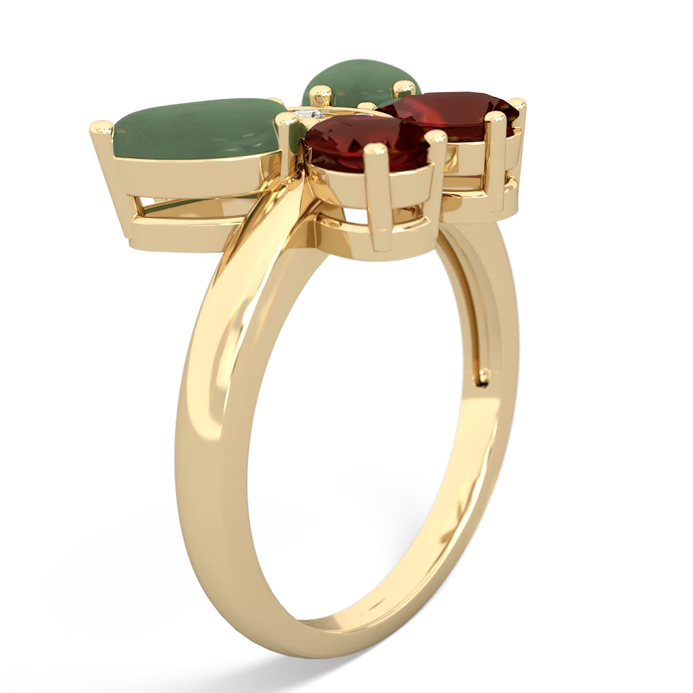 Jade Butterfly 14K Yellow Gold ring R2215