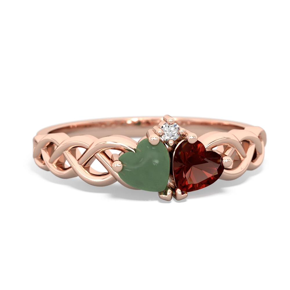 Jade Heart To Heart Braid 14K Rose Gold ring R5870