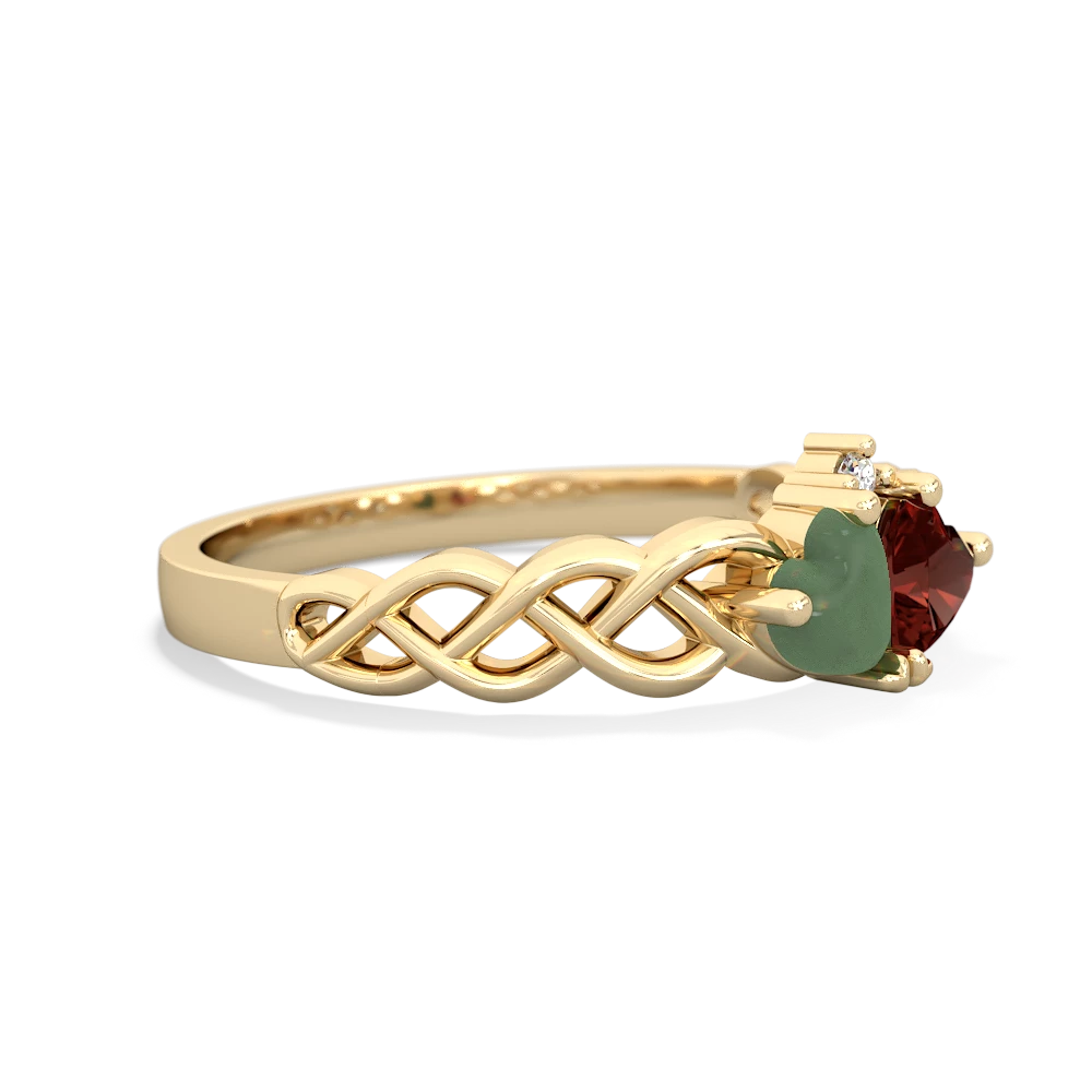 Jade Heart To Heart Braid 14K Yellow Gold ring R5870