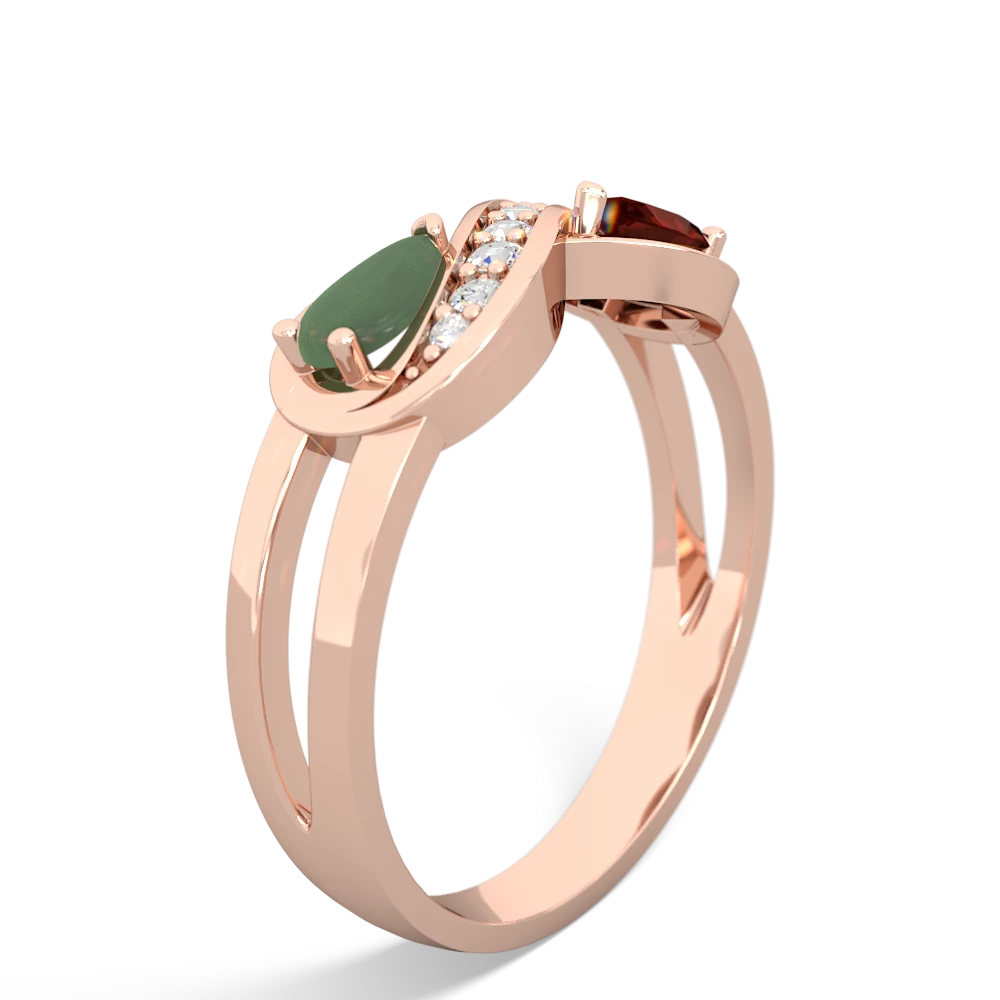 Jade Diamond Infinity 14K Rose Gold ring R5390