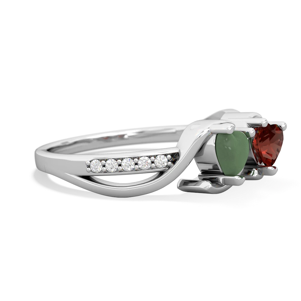 Jade Side By Side 14K White Gold ring R3090