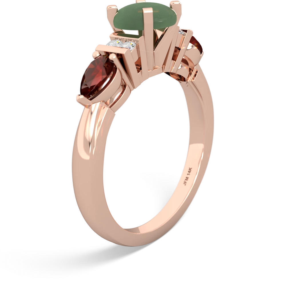 Jade 6Mm Round Eternal Embrace Engagement 14K Rose Gold ring R2005