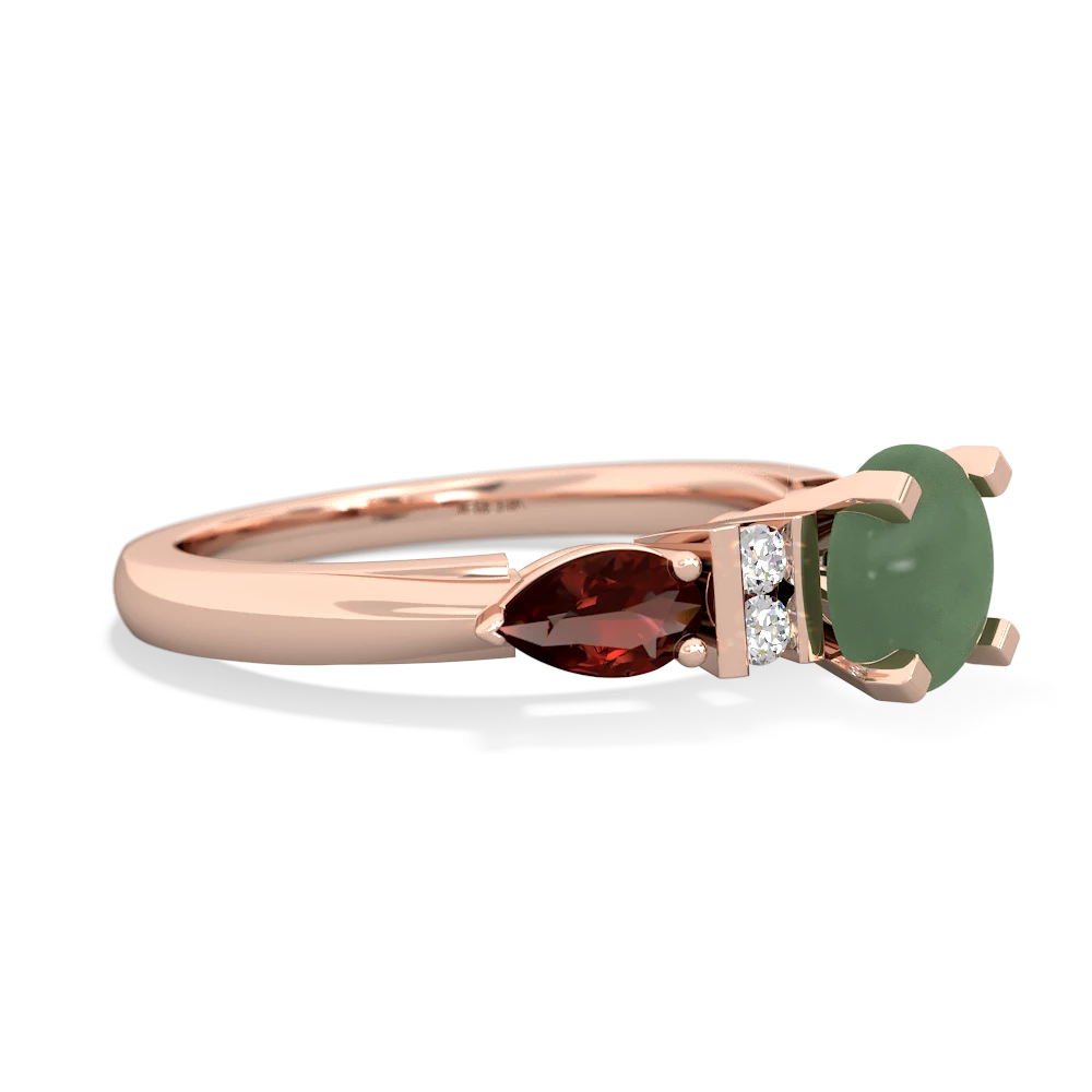 Jade 6Mm Round Eternal Embrace Engagement 14K Rose Gold ring R2005