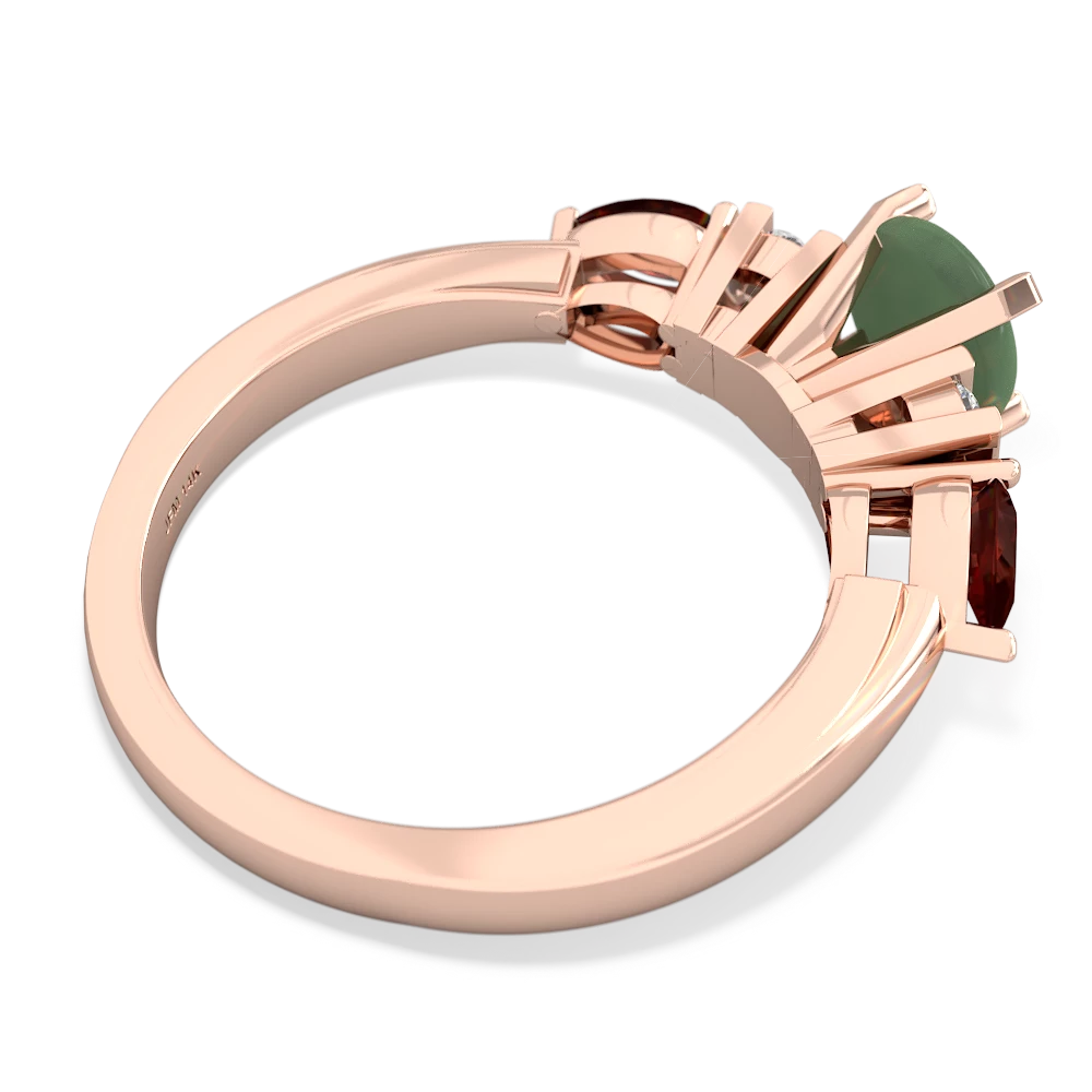 Jade 6Mm Round Eternal Embrace Engagement 14K Rose Gold ring R2005