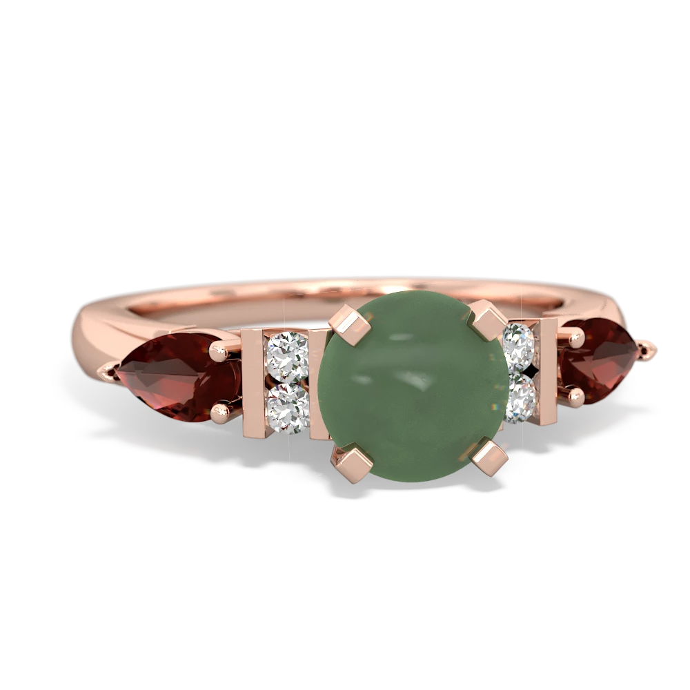 Jade 6Mm Round Eternal Embrace Engagement 14K Rose Gold ring R2005