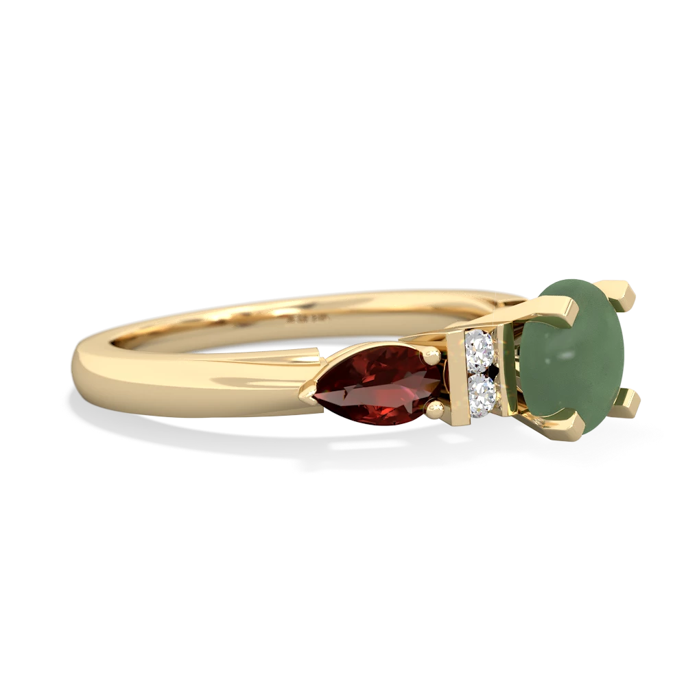 Jade 6Mm Round Eternal Embrace Engagement 14K Yellow Gold ring R2005