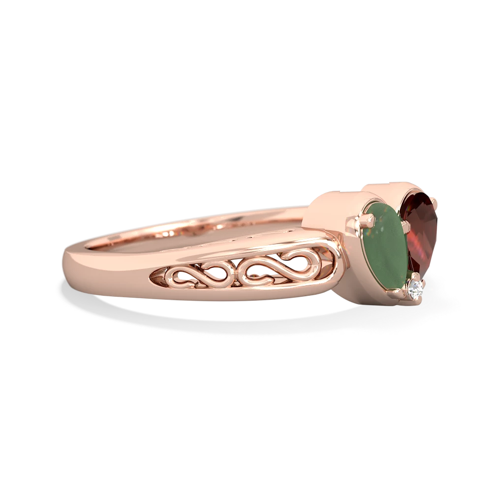 Jade Filligree 'One Heart' 14K Rose Gold ring R5070