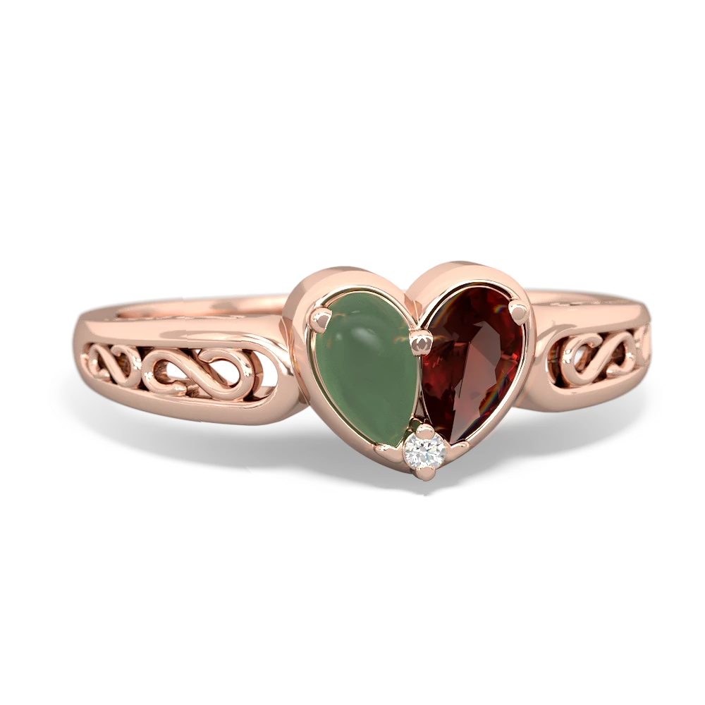 Jade Filligree 'One Heart' 14K Rose Gold ring R5070