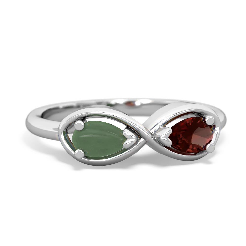 Jade Infinity 14K White Gold ring R5050