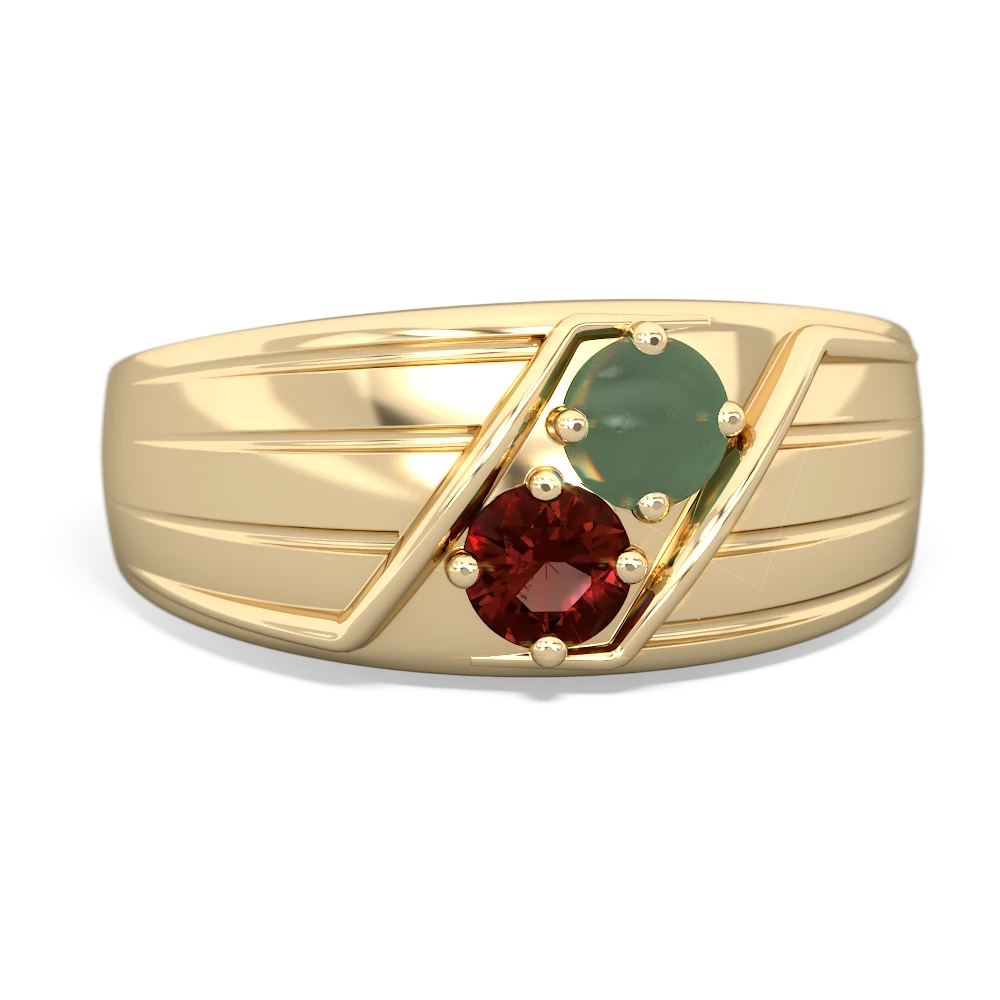 Jade Men's Streamline 14K Yellow Gold ring R0460