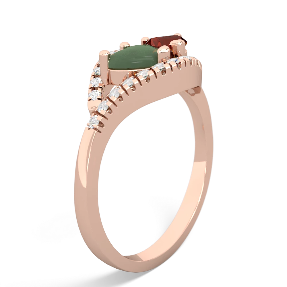 Jade Mother And Child 14K Rose Gold ring R3010