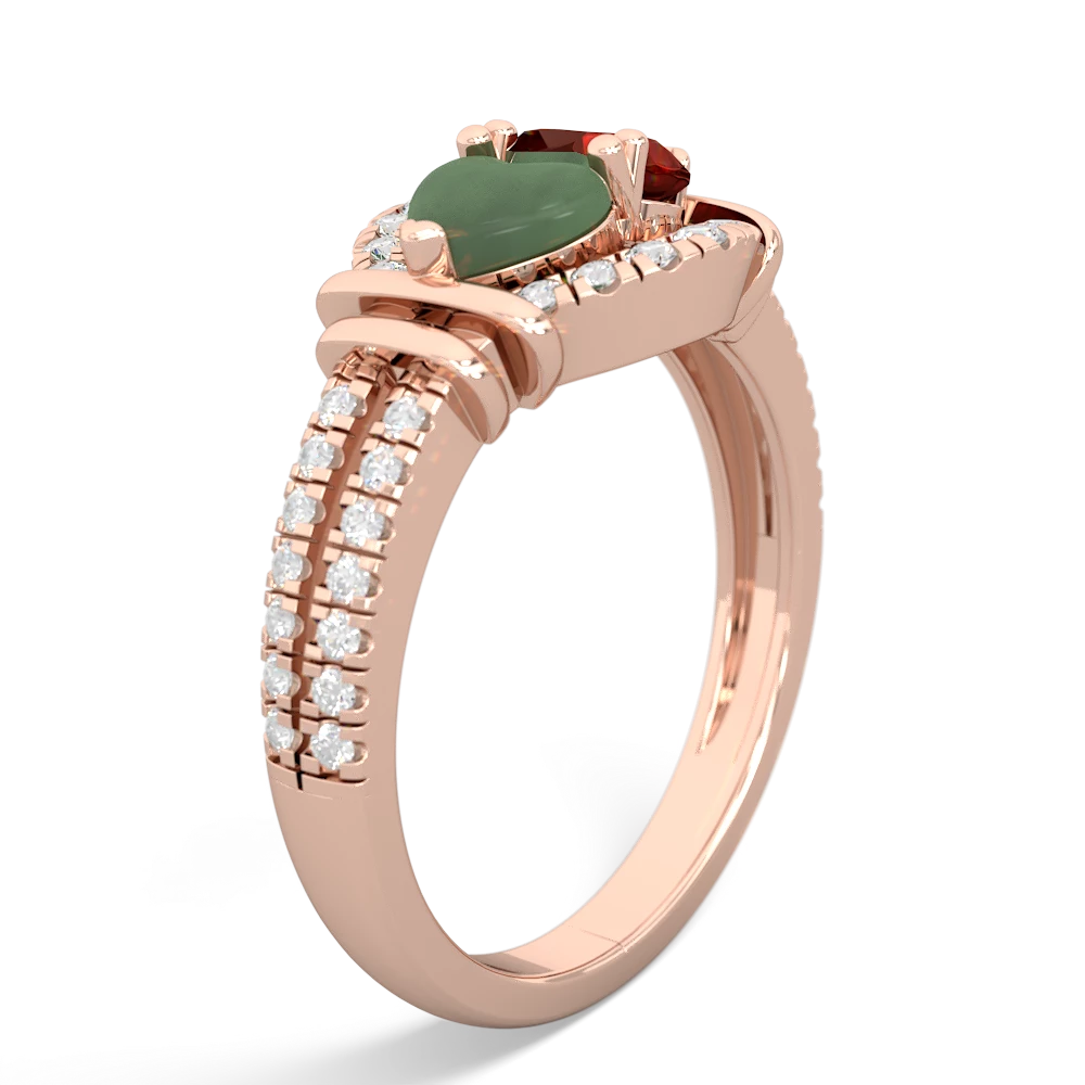 Jade Art-Deco Keepsake 14K Rose Gold ring R5630