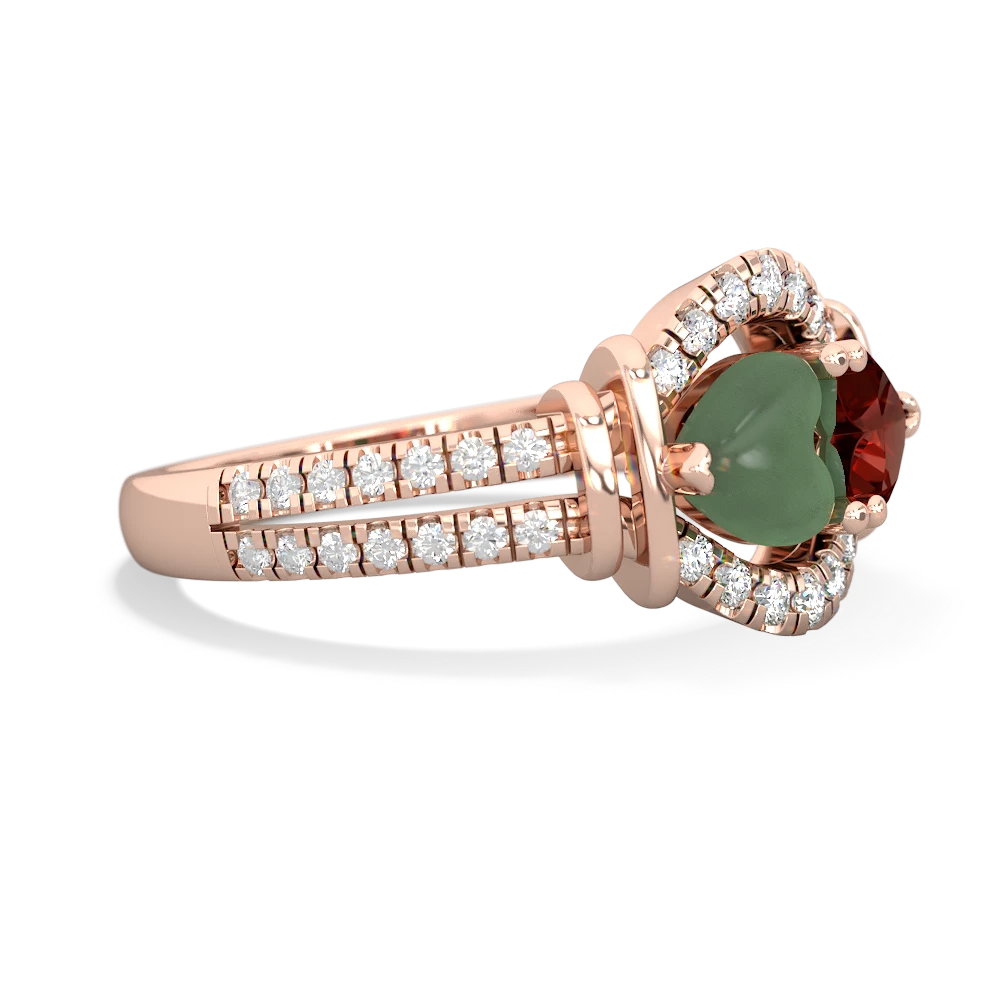 Jade Art-Deco Keepsake 14K Rose Gold ring R5630