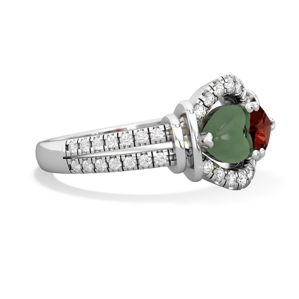 Jade Art-Deco Keepsake 14K White Gold ring R5630