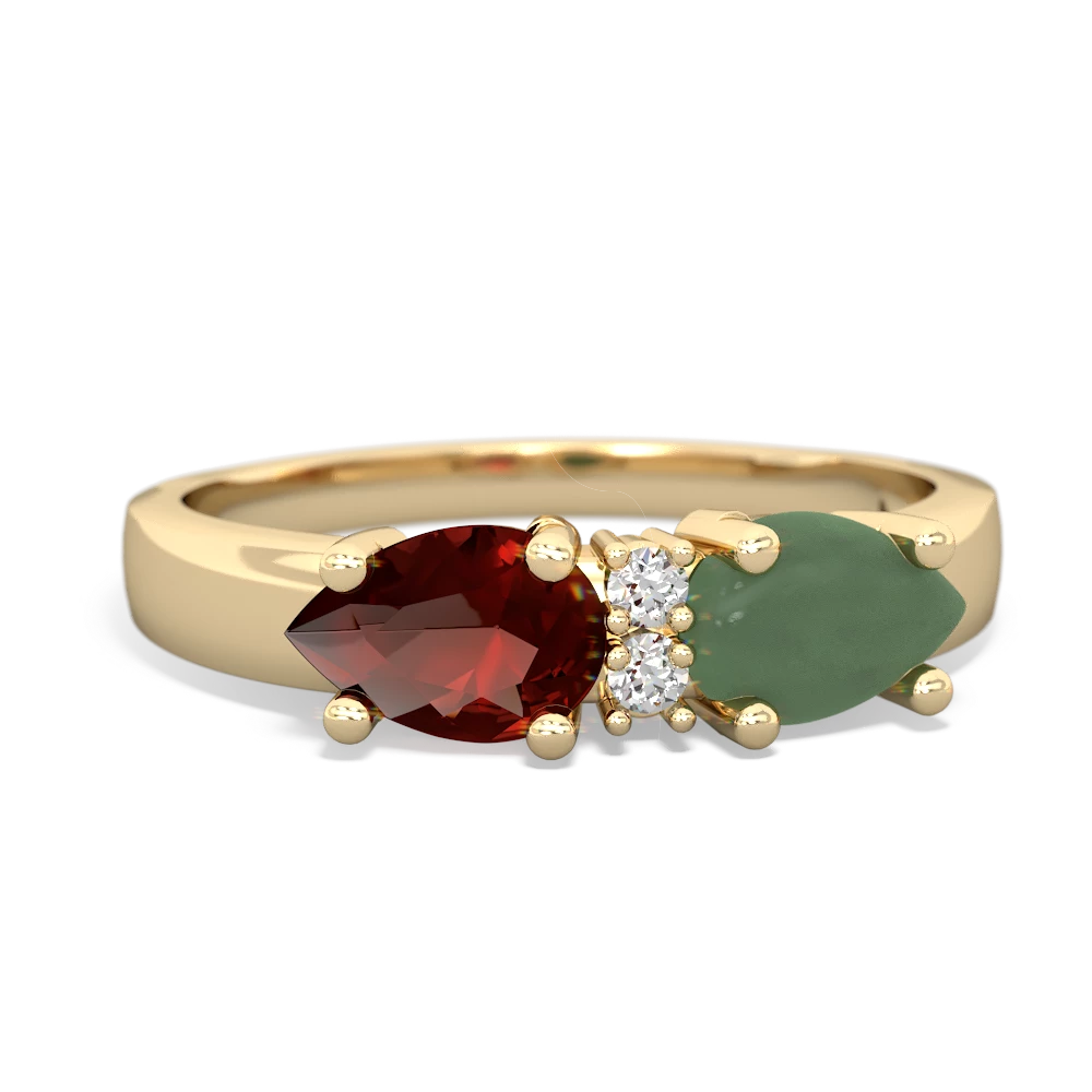 Jade Pear Bowtie 14K Yellow Gold ring R0865