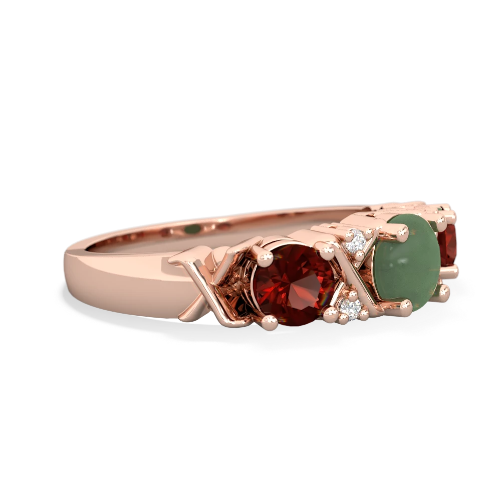 Jade Hugs And Kisses 14K Rose Gold ring R5016