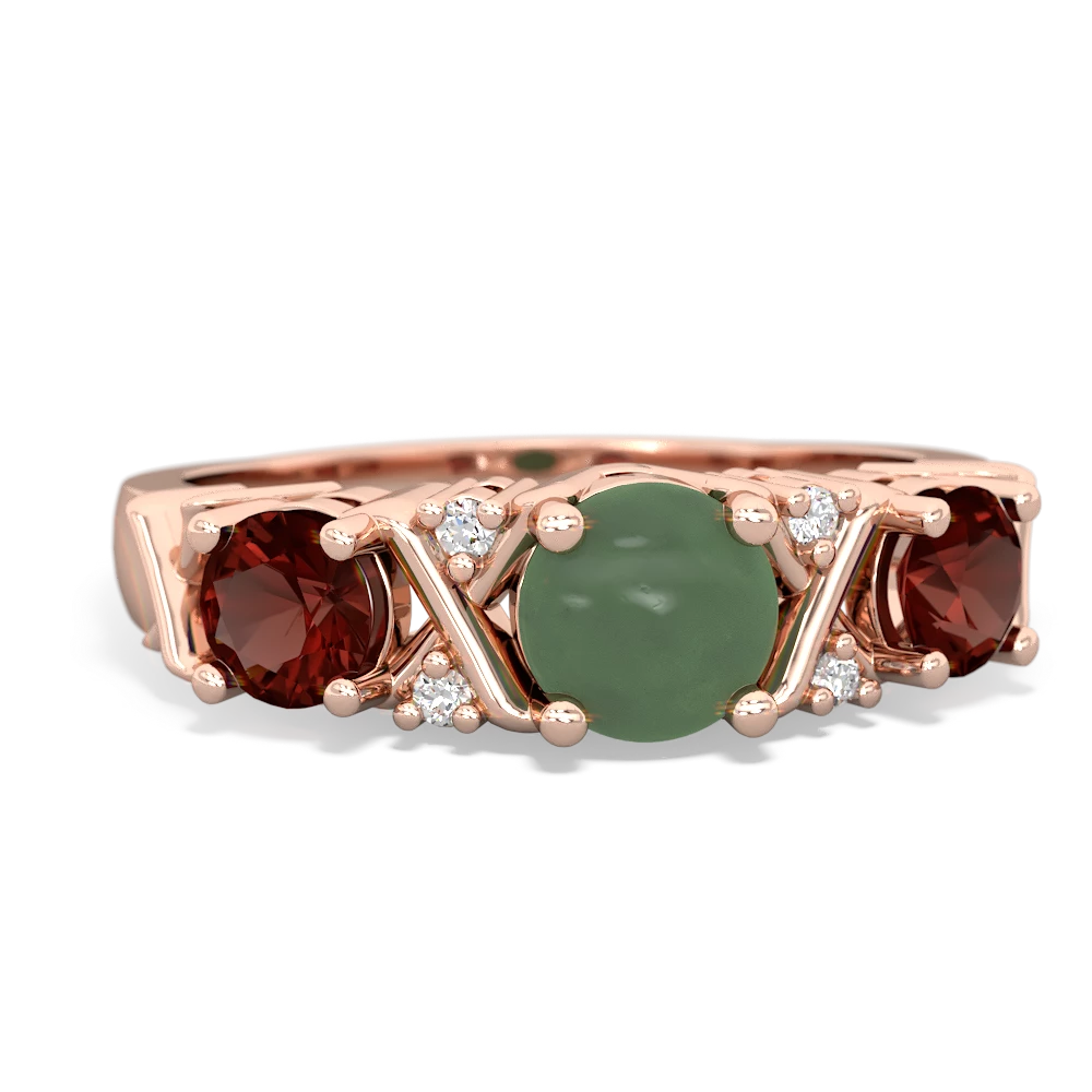 Jade Hugs And Kisses 14K Rose Gold ring R5016