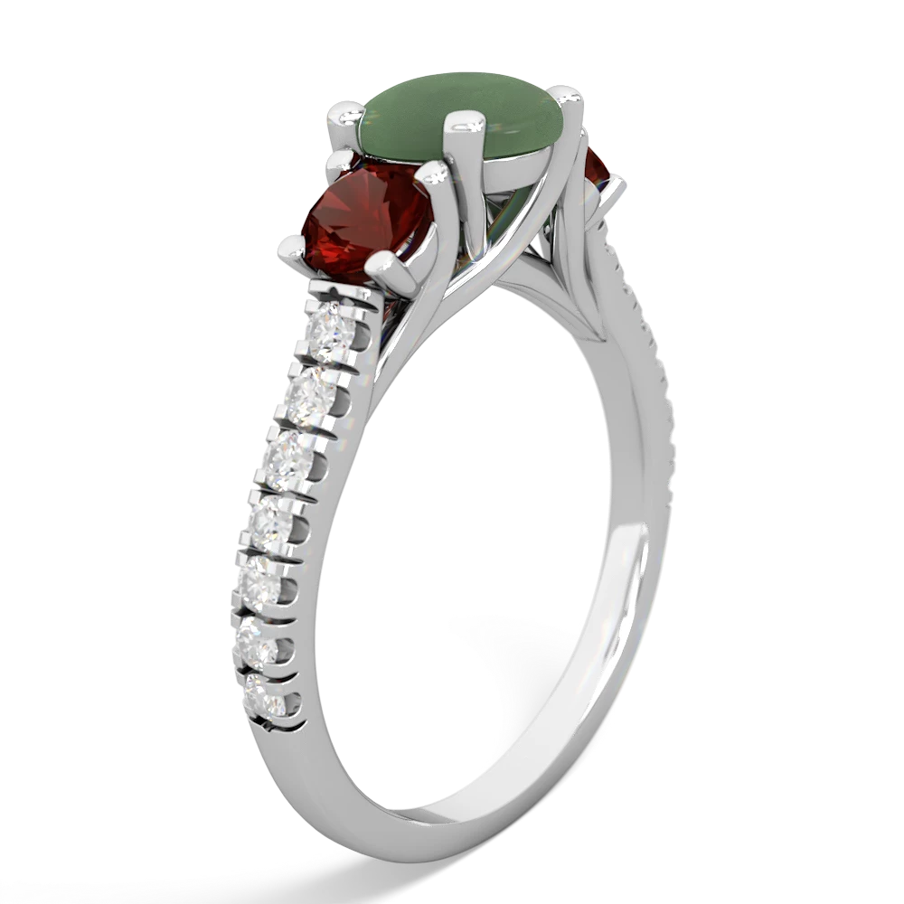 Jade Pave Trellis 14K White Gold ring R5500