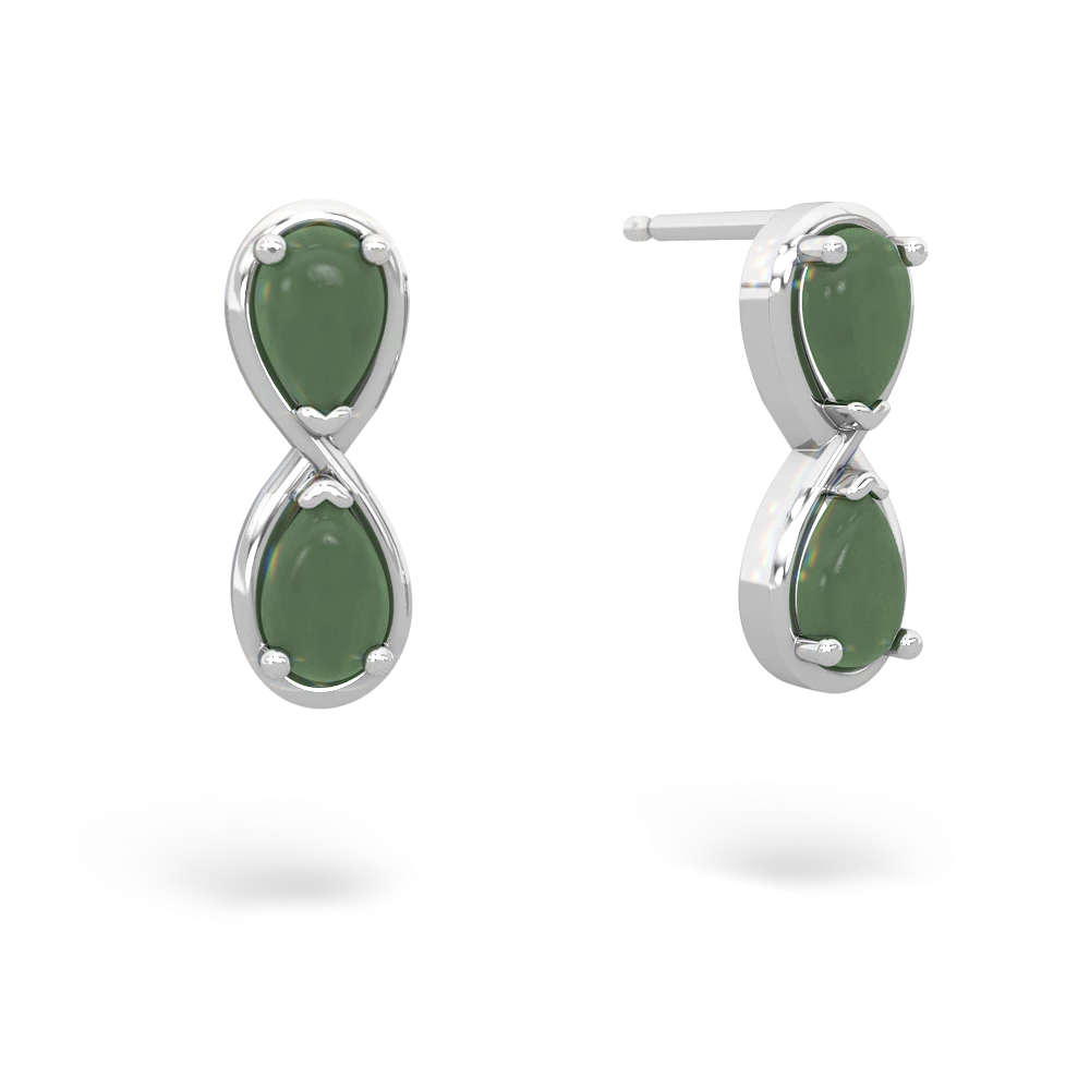 Jade Infinity 14K White Gold earrings E5050