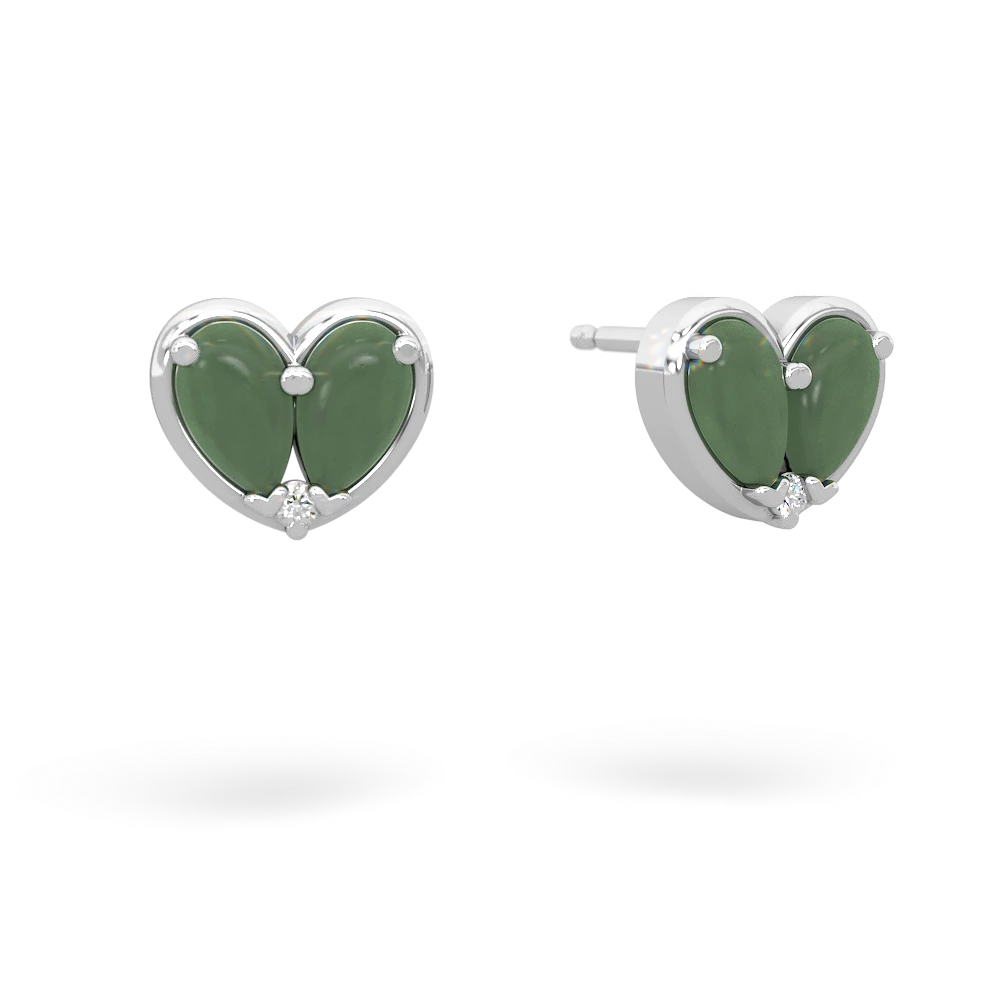 Jade 'Our Heart' 14K White Gold earrings E5072