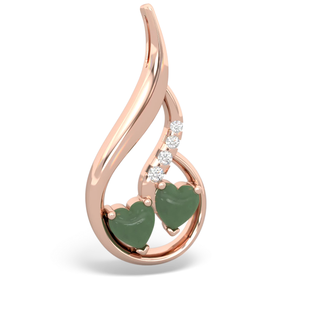 Jade Keepsake Curves 14K Rose Gold pendant P5450