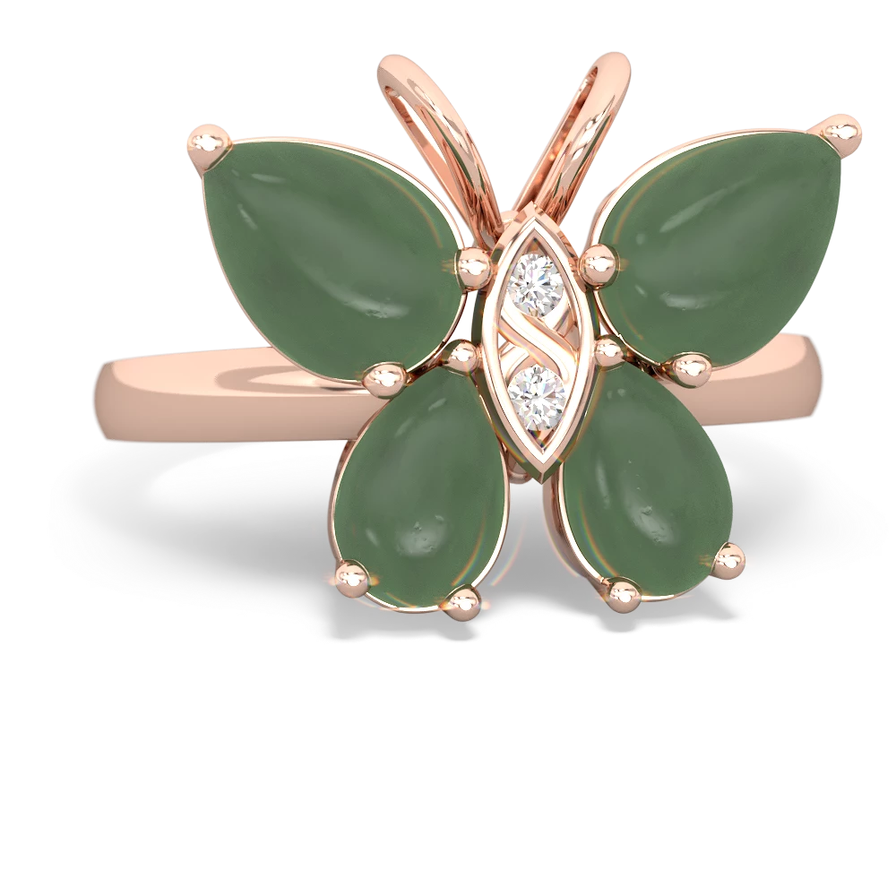 Jade Butterfly 14K Rose Gold ring R2215