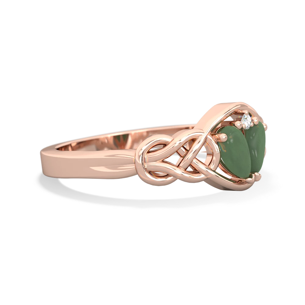 Jade Celtic Love Knot 14K Rose Gold ring R5420