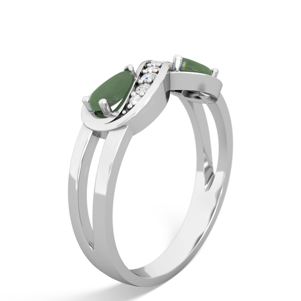 Jade Diamond Infinity 14K White Gold ring R5390