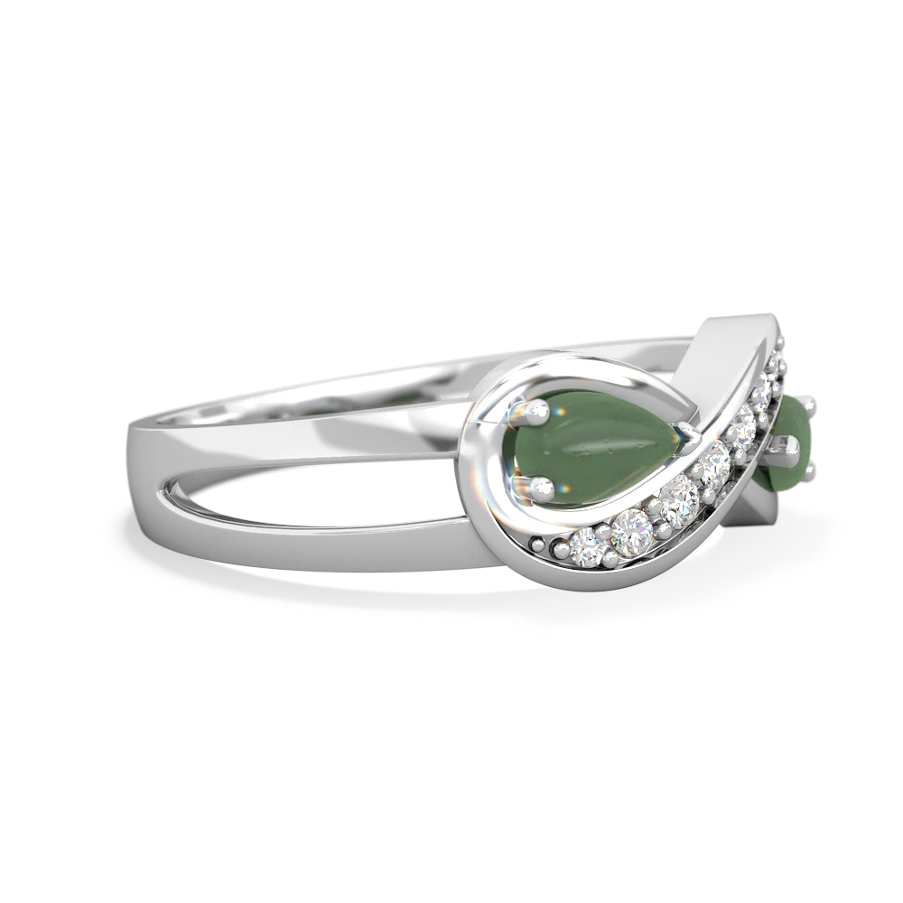 Jade Diamond Infinity 14K White Gold ring R5390