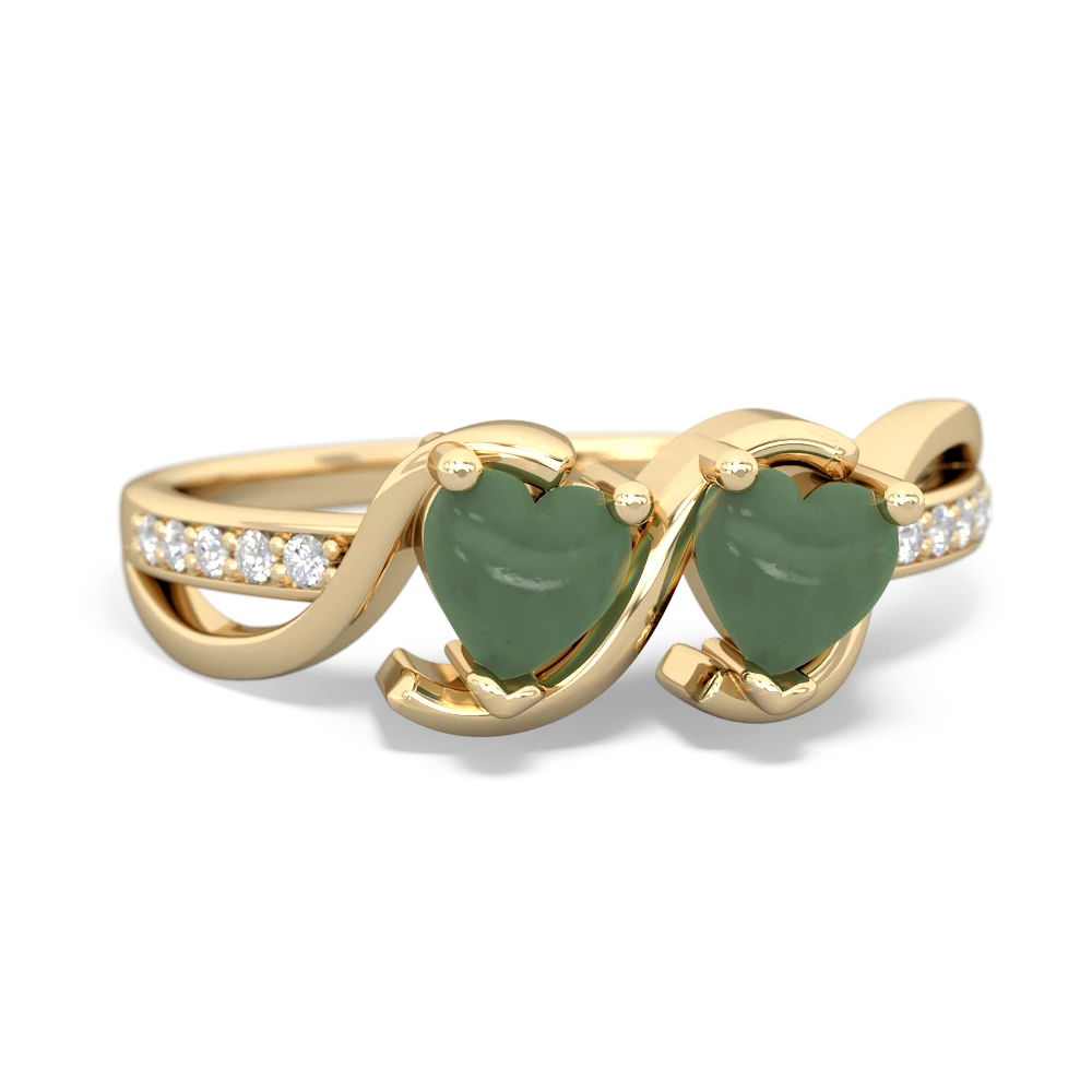 Jade Side By Side 14K Yellow Gold ring R3090