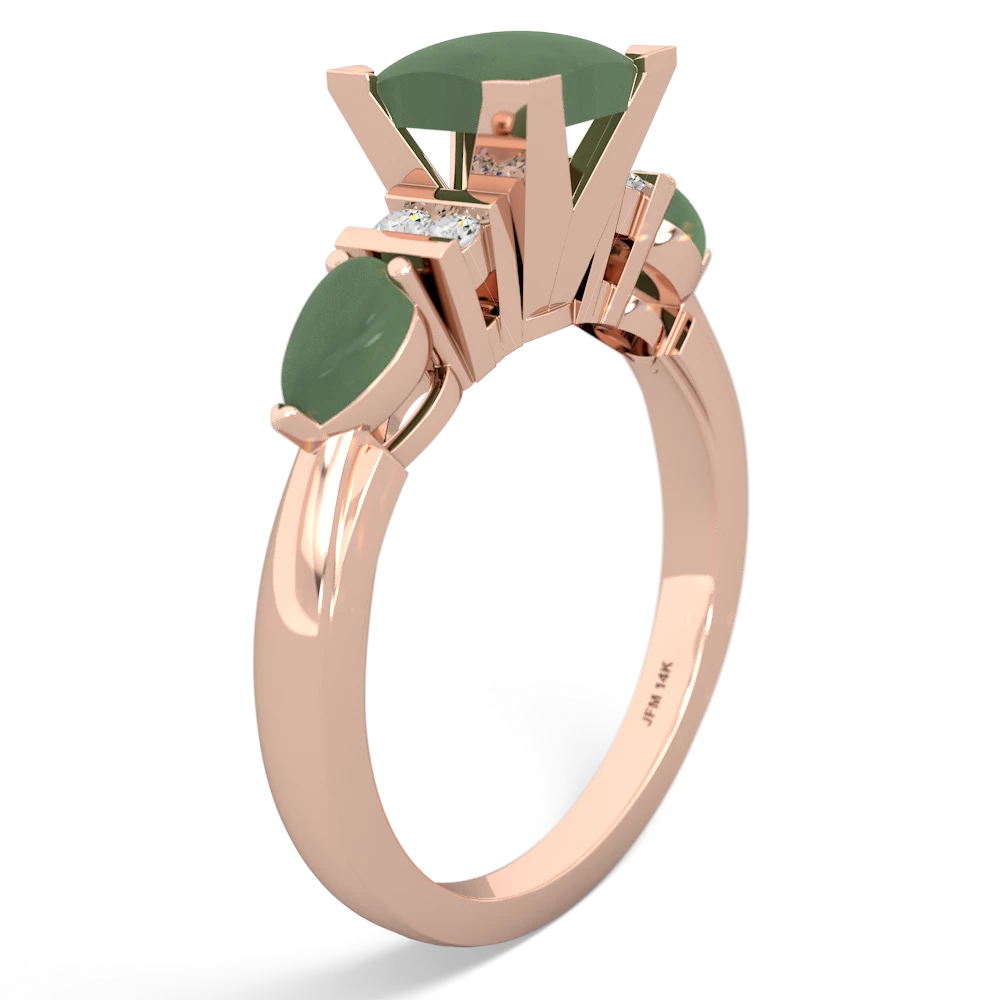 Peridot 6Mm Princess Eternal Embrace Engagement 14K Rose Gold ring C2002