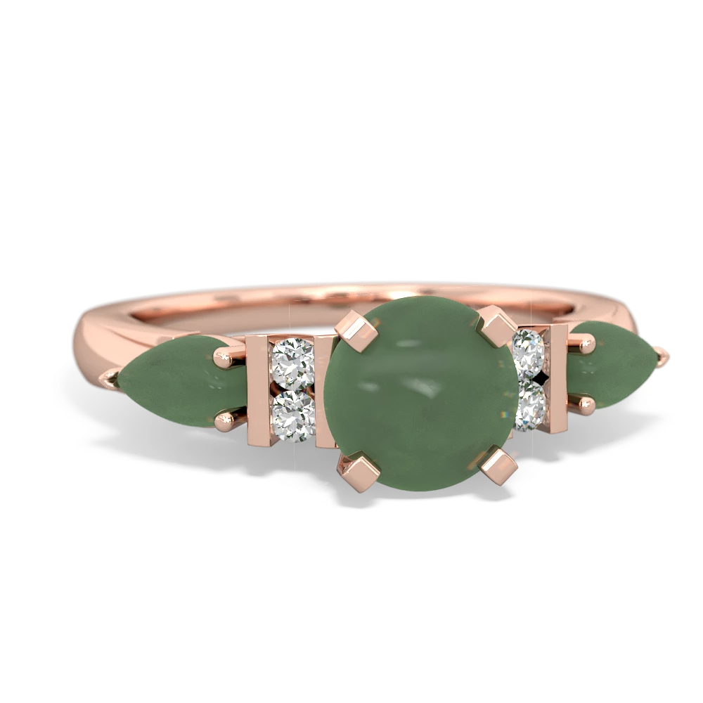 Emerald 6Mm Round Eternal Embrace Engagement 14K Rose Gold ring R2005