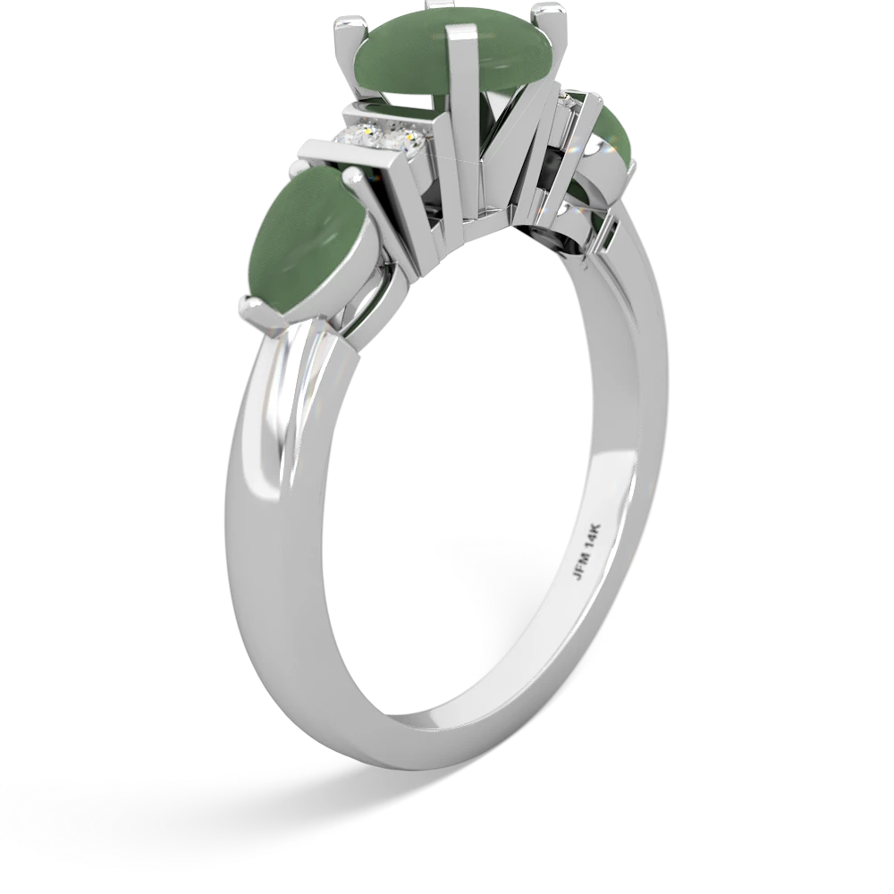 Emerald 6Mm Round Eternal Embrace Engagement 14K White Gold ring R2005