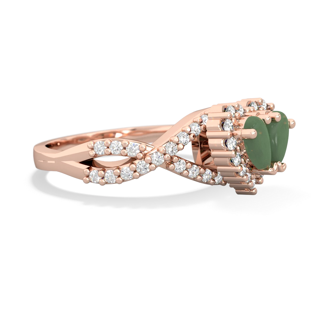 Jade Diamond Twist 'One Heart' 14K Rose Gold ring R2640HRT