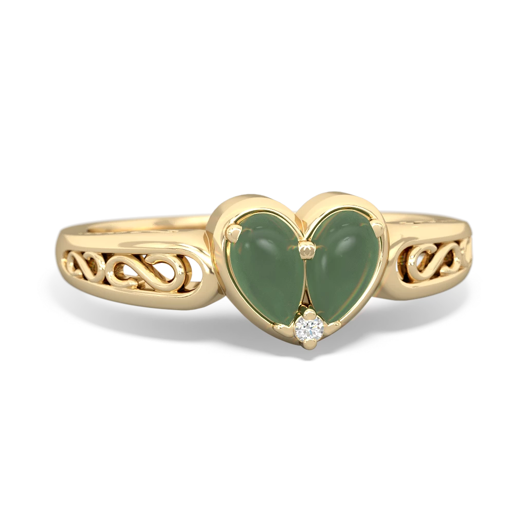 Jade Filligree 'One Heart' 14K Yellow Gold ring R5070