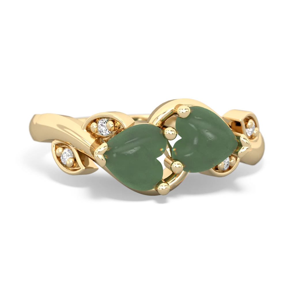 Jade Floral Elegance 14K Yellow Gold ring R5790