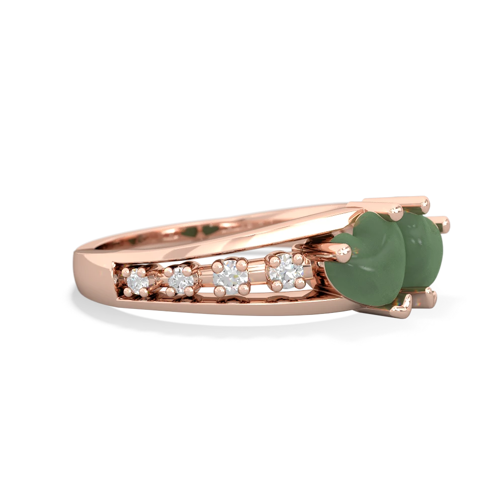 Jade Heart To Heart 14K Rose Gold ring R3342