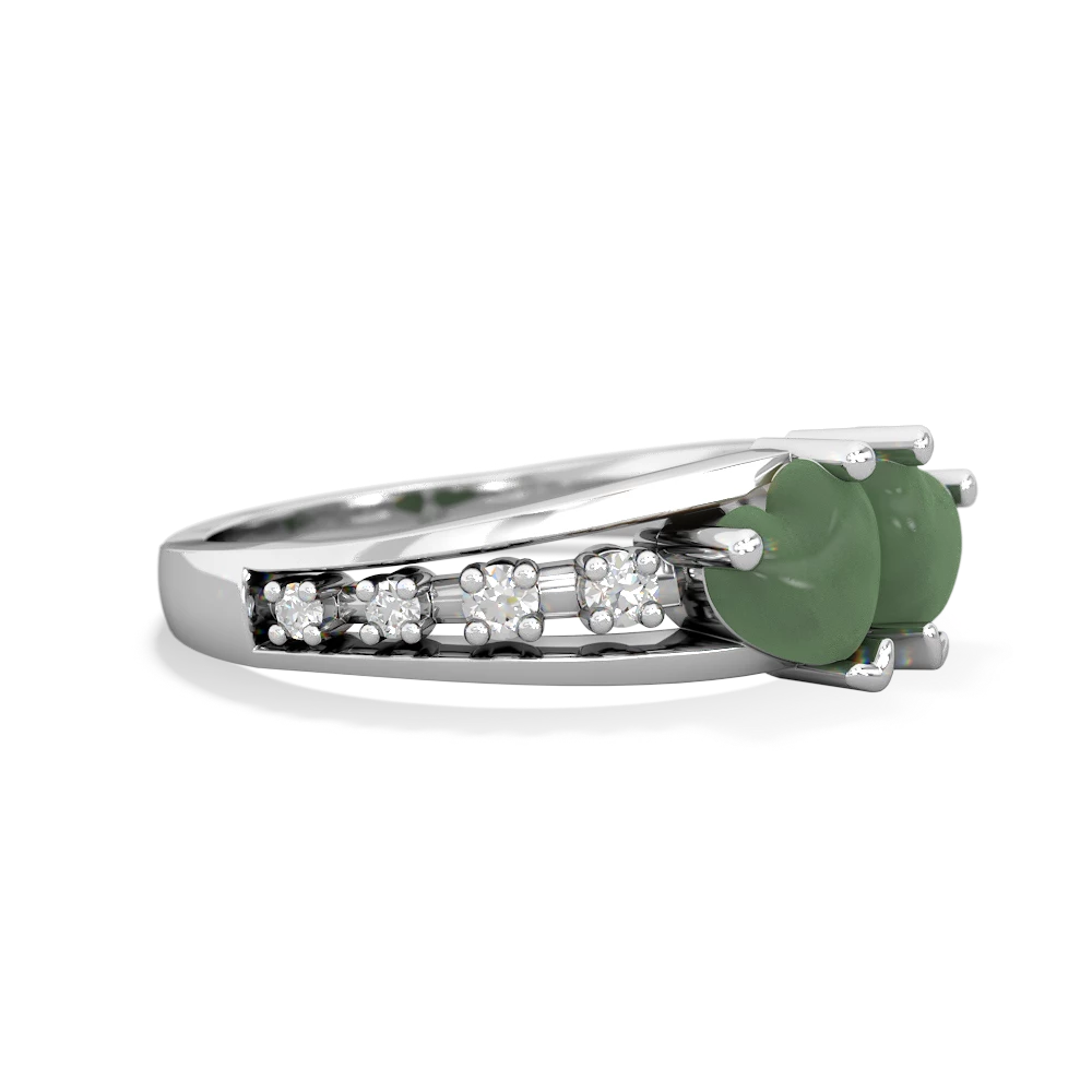 Jade Heart To Heart 14K White Gold ring R3342