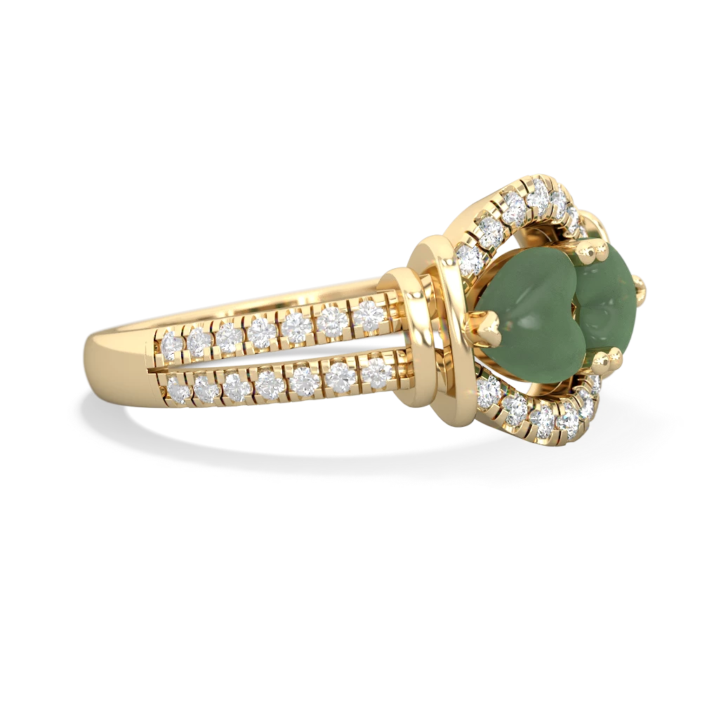 Jade Art-Deco Keepsake 14K Yellow Gold ring R5630