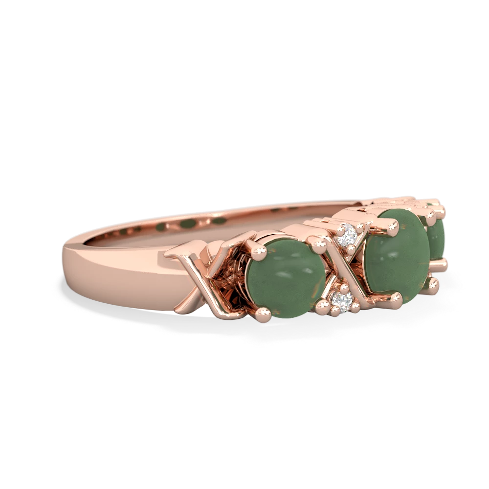 Jade Hugs And Kisses 14K Rose Gold ring R5016