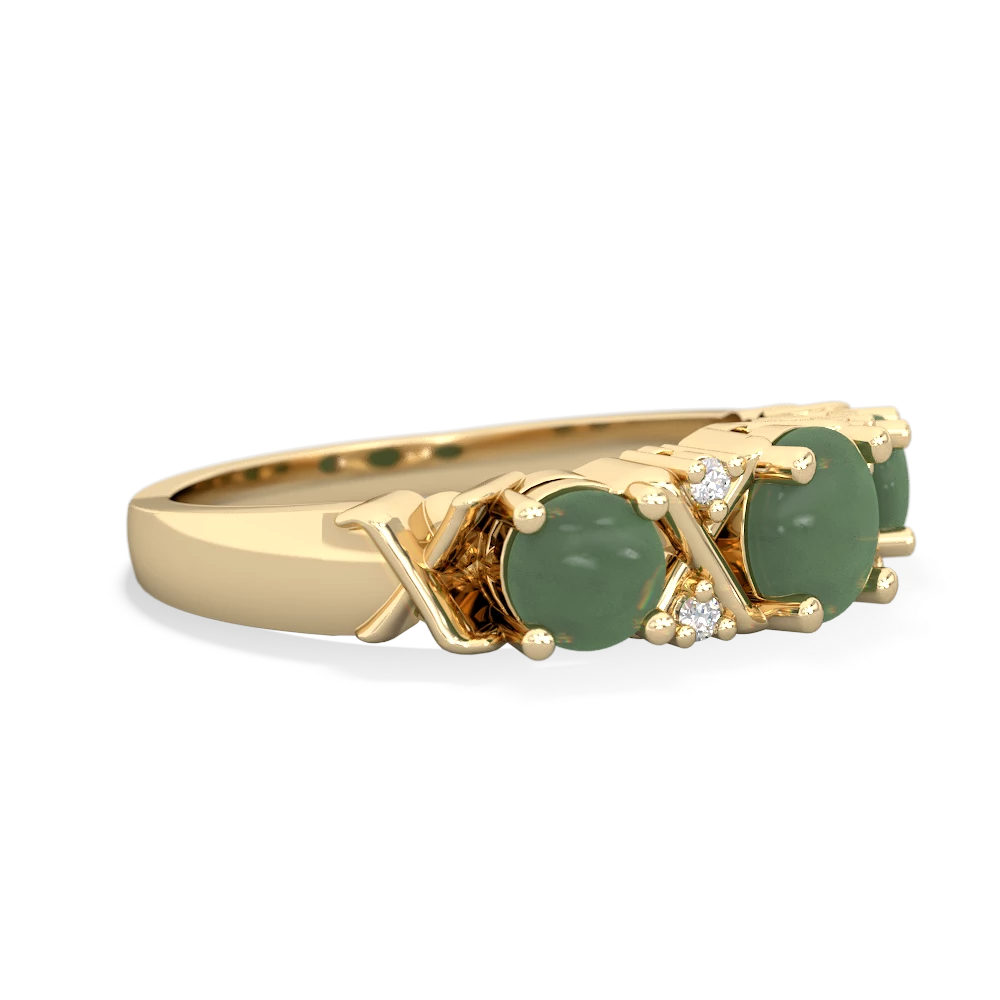 Emerald Hugs And Kisses 14K Yellow Gold ring R5016