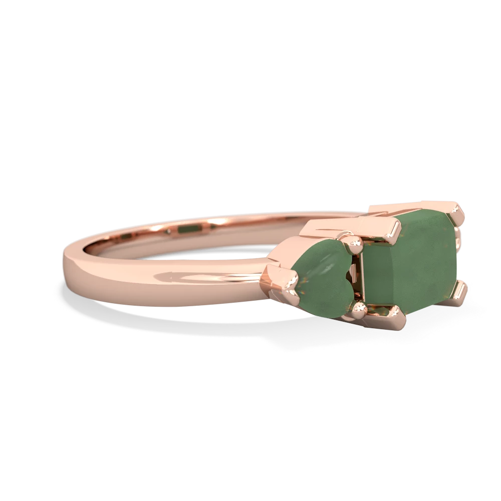 Lab Emerald Three Stone 14K Rose Gold ring R5235