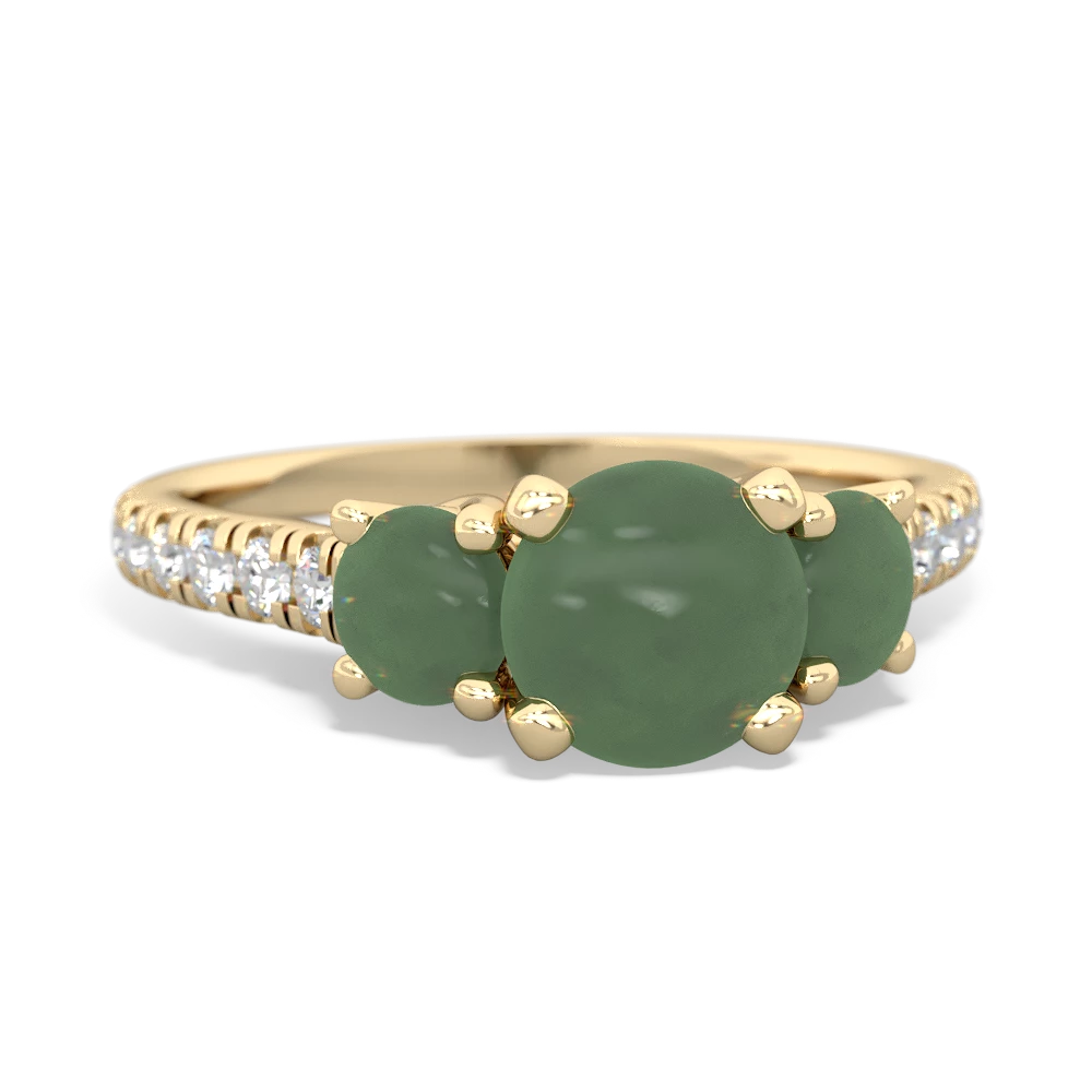 Jade Pave Trellis 14K Yellow Gold ring R5500